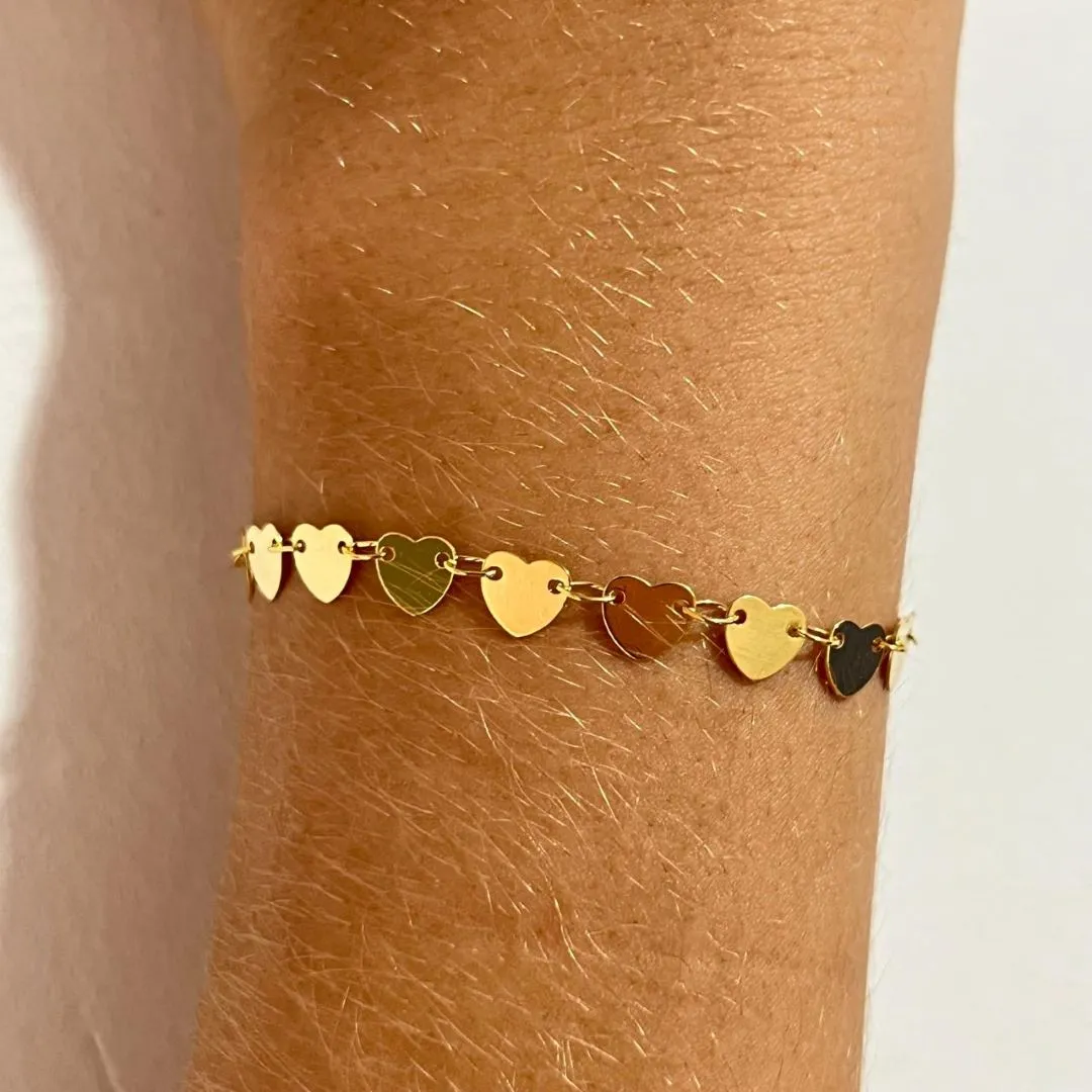 Pulseira Chapinha Corações